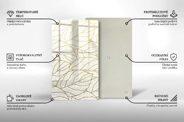 Zaščitna plošča za štedilnik Črtni vzorec listov