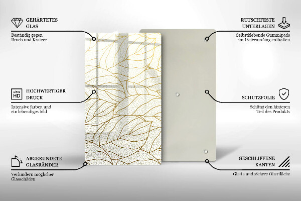 Zaščitna plošča za štedilnik Črtni vzorec listov