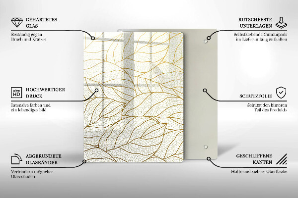 Zaščitna plošča za štedilnik Črtni vzorec listov
