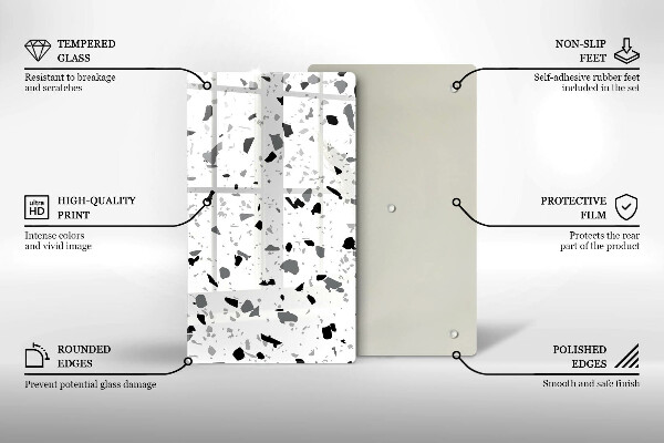 Zaščitna plošča za štedilnik Dekorativna kamenina