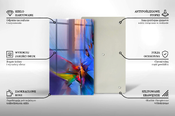 Zaščitna steklena plošča za štedilnik Naslikana abstrakcija