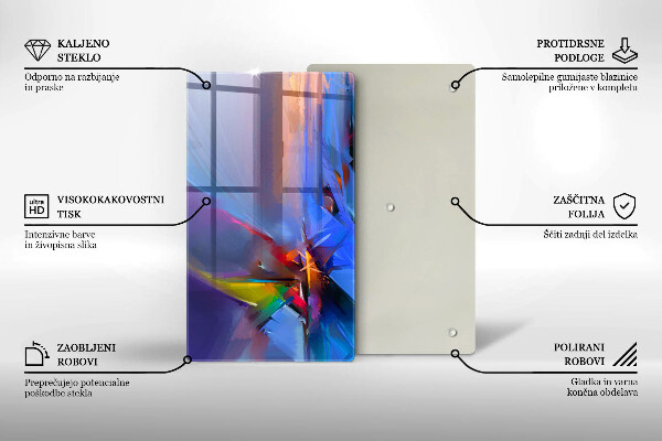 Zaščitna steklena plošča za štedilnik Naslikana abstrakcija