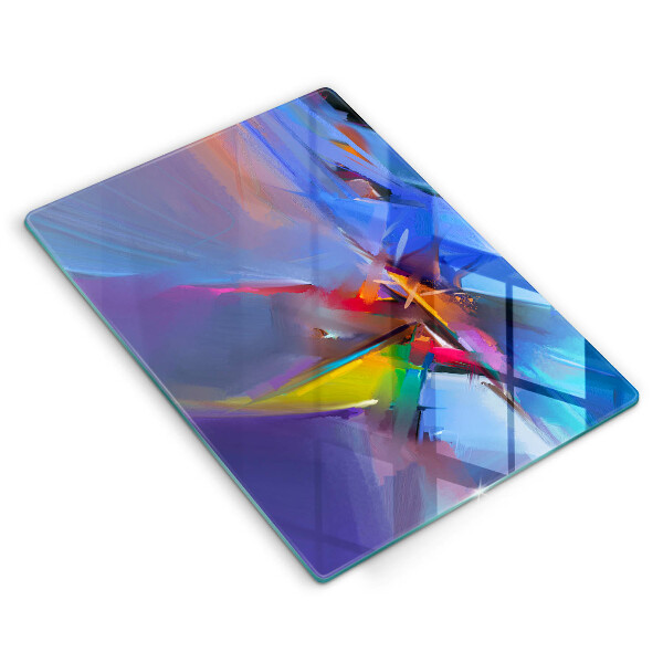 Zaščitna steklena plošča za štedilnik Naslikana abstrakcija