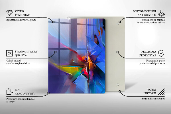 Zaščitna steklena plošča za štedilnik Naslikana abstrakcija