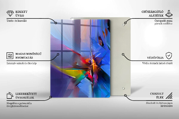Zaščitna steklena plošča za štedilnik Naslikana abstrakcija