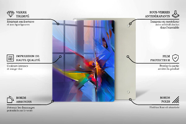 Zaščitna steklena plošča za štedilnik Naslikana abstrakcija