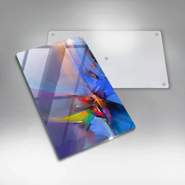 Zaščitna steklena plošča za štedilnik Naslikana abstrakcija