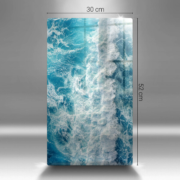 Zaščitna steklena plošča za štedilnik Valovi morske vode