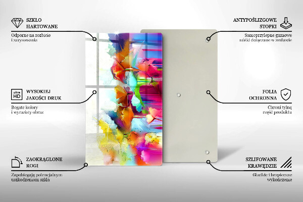 Zaščitna plošča za štedilnik Poslikane rože