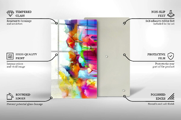 Zaščitna plošča za štedilnik Poslikane rože