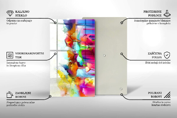 Zaščitna plošča za štedilnik Poslikane rože