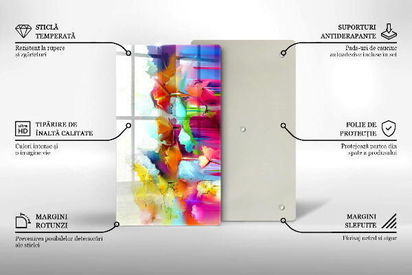 Zaščitna plošča za štedilnik Poslikane rože