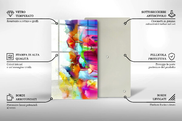 Zaščitna plošča za štedilnik Poslikane rože