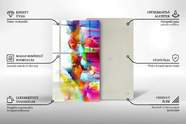 Zaščitna plošča za štedilnik Poslikane rože