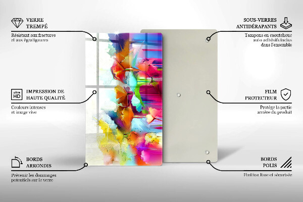 Zaščitna plošča za štedilnik Poslikane rože