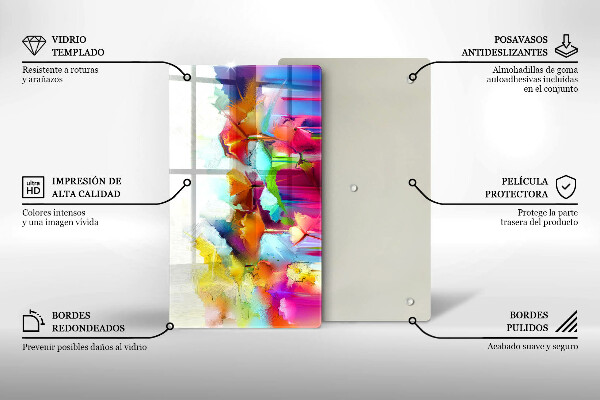 Zaščitna plošča za štedilnik Poslikane rože