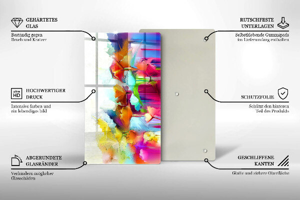 Zaščitna plošča za štedilnik Poslikane rože