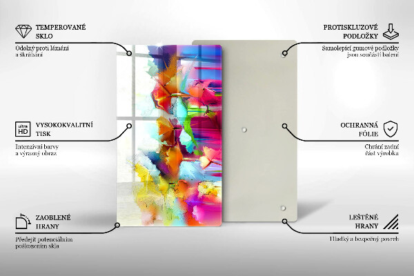 Zaščitna plošča za štedilnik Poslikane rože