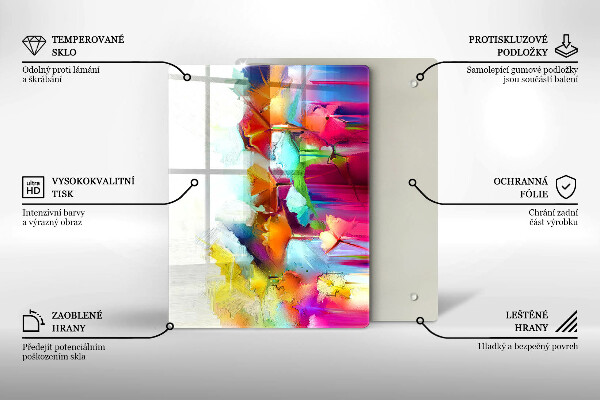 Zaščitna plošča za štedilnik Poslikane rože