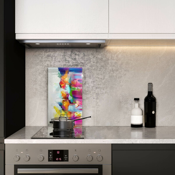 Zaščitna plošča za štedilnik Poslikane rože