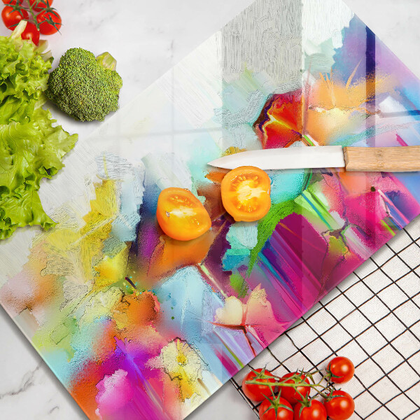 Zaščitna plošča za štedilnik Poslikane rože