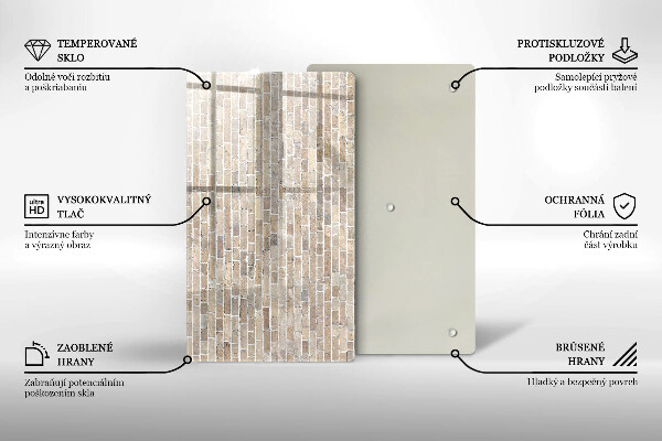 Zaščitna steklena plošča za štedilnik Svetla opečna stena