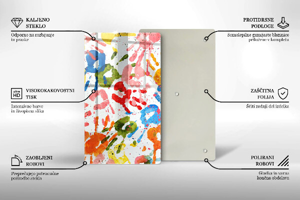 Zaščitna steklena plošča za štedilnik Sledi otroških rok