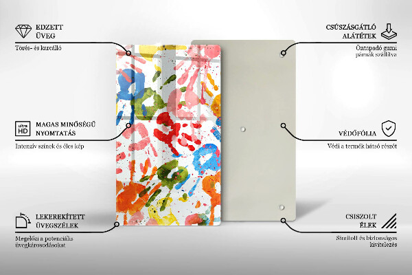 Zaščitna steklena plošča za štedilnik Sledi otroških rok