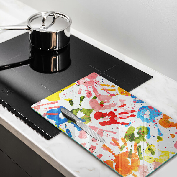 Zaščitna steklena plošča za štedilnik Sledi otroških rok