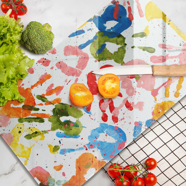 Zaščitna steklena plošča za štedilnik Sledi otroških rok