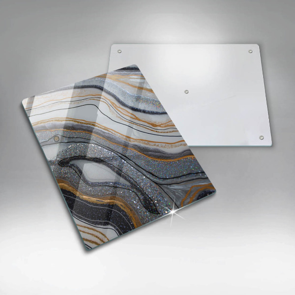 Zaščitna steklena plošča za štedilnik kamen z zlatom