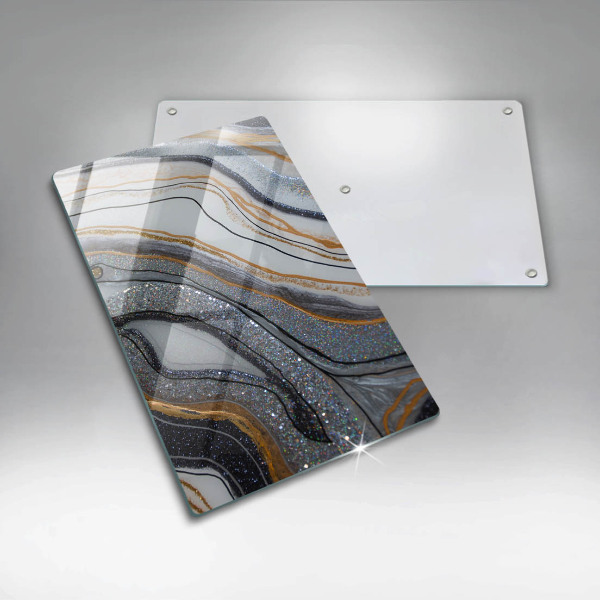 Zaščitna steklena plošča za štedilnik kamen z zlatom