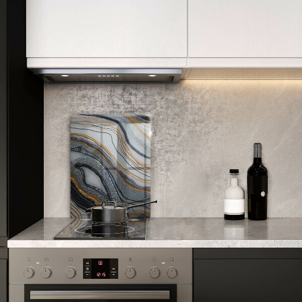 Zaščitna steklena plošča za štedilnik kamen z zlatom