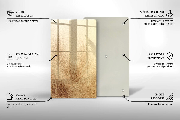 Zaščitna steklena plošča za štedilnik Počitnice na peščeni plaži