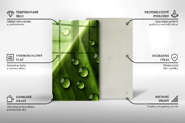 Zaščitna plošča za štedilnik Narava rosa in list