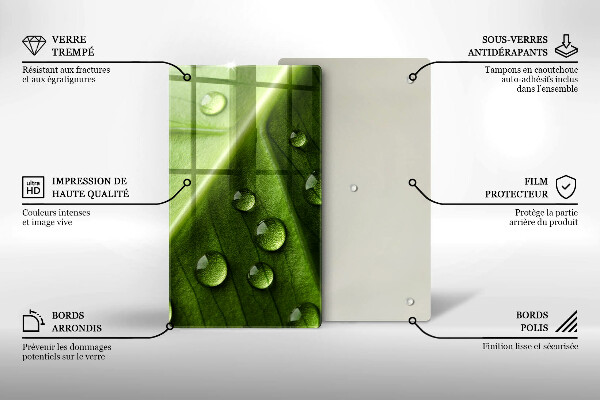 Zaščitna plošča za štedilnik Narava rosa in list