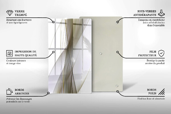 Zaščitna plošča za štedilnik Oblikovanje abstraktnih črt