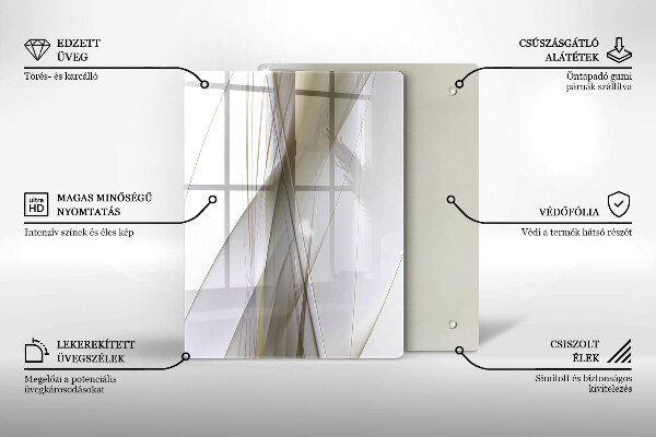 Zaščitna plošča za štedilnik Oblikovanje abstraktnih črt