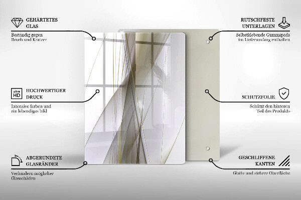 Zaščitna plošča za štedilnik Oblikovanje abstraktnih črt