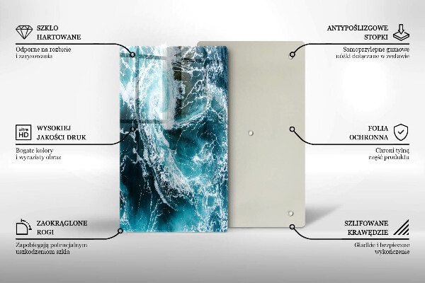 Zaščitna plošča za štedilnik Peneči se valovi vode