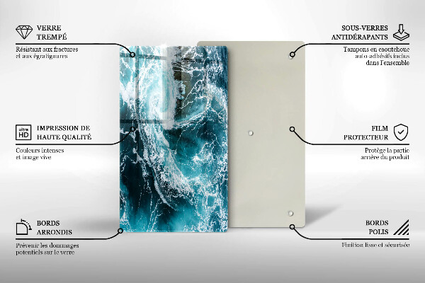Zaščitna plošča za štedilnik Peneči se valovi vode
