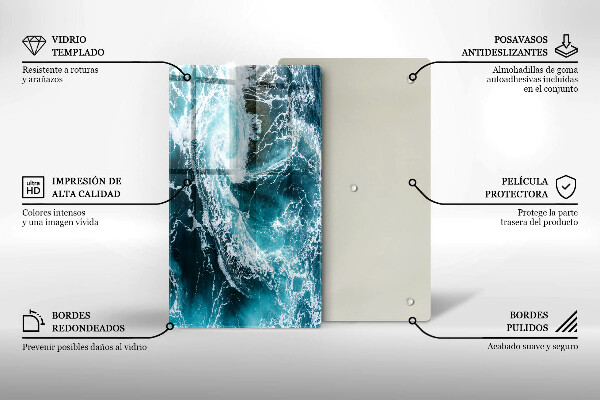Zaščitna plošča za štedilnik Peneči se valovi vode
