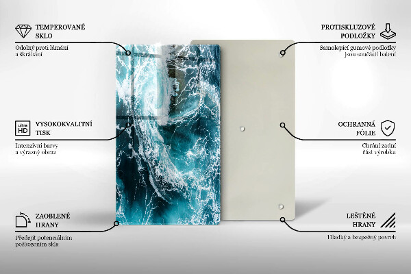 Zaščitna plošča za štedilnik Peneči se valovi vode