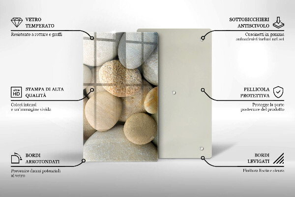 Zaščitna plošča za štedilnik Vzorec ovalnih kamnov