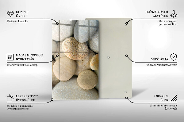 Zaščitna plošča za štedilnik Vzorec ovalnih kamnov