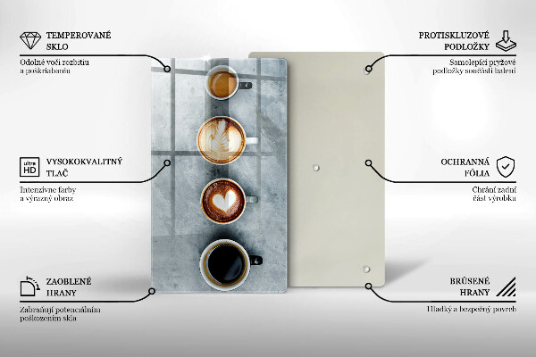 Zaščitna steklena plošča za štedilnik Kuhinja - skodelice za kavo