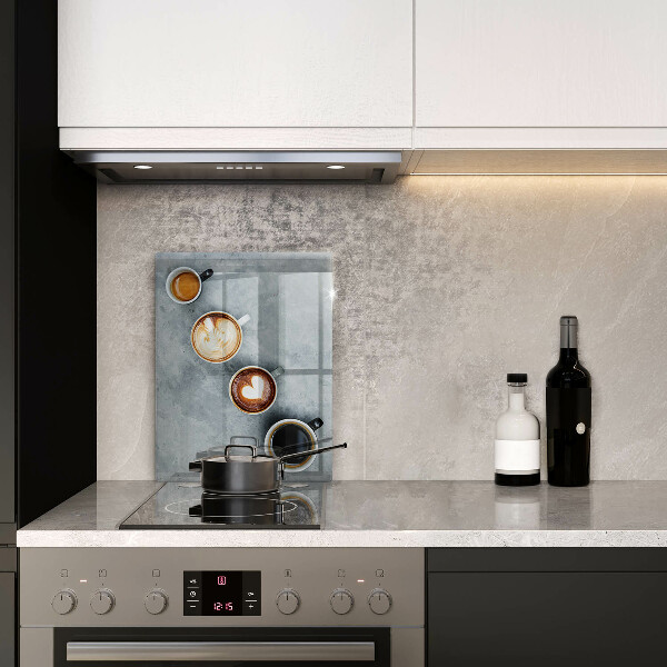 Zaščitna steklena plošča za štedilnik Kuhinja - skodelice za kavo