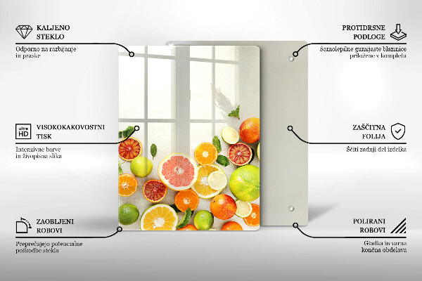 Zaščitna steklena plošča za štedilnik Citrusi