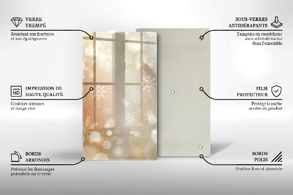 Zaščitna steklena plošča za štedilnik Snežinke