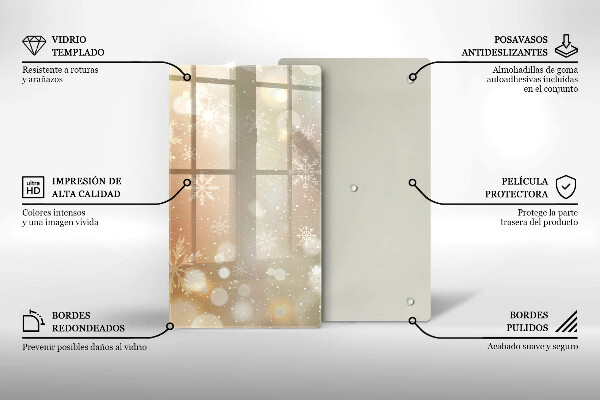 Zaščitna steklena plošča za štedilnik Snežinke